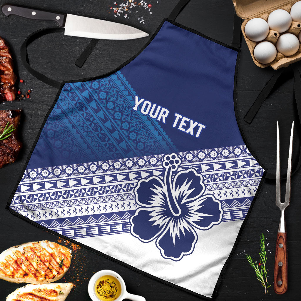 Custom Rugby Fiji Apron Blue Traditional Masi Inspired