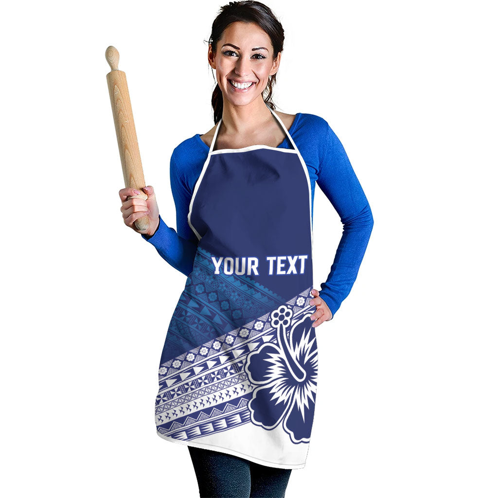 Custom Rugby Fiji Apron Blue Traditional Masi Inspired