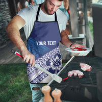 Custom Rugby Fiji Apron Blue Traditional Masi Inspired