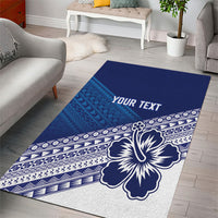 Custom Rugby Fiji Area Rug Blue Traditional Masi Inspired