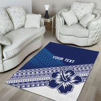 Custom Rugby Fiji Area Rug Blue Traditional Masi Inspired