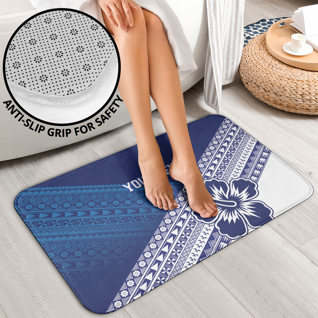 Custom Rugby Fiji Bathroom Set Blue Traditional Masi Inspired