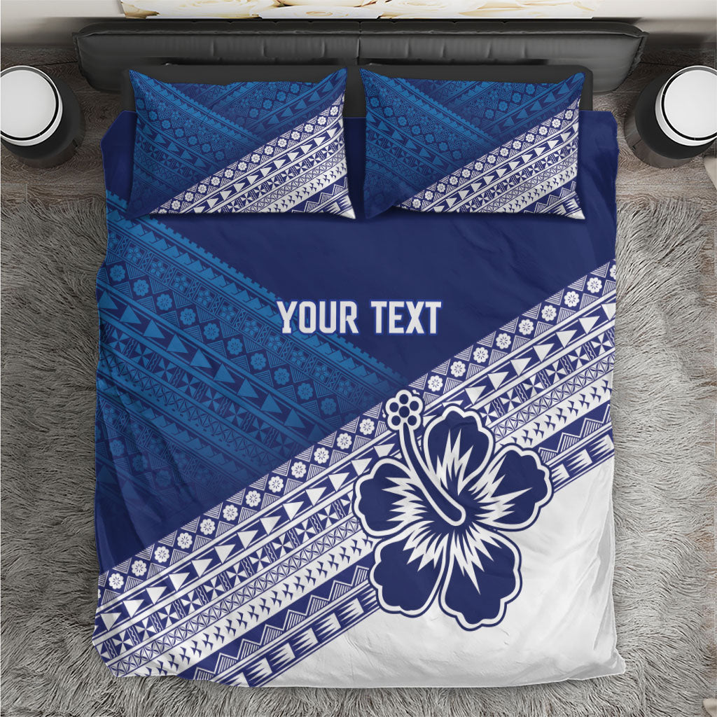 Custom Rugby Fiji Bedding Set Blue Traditional Masi Inspired LT9 Blue - Polynesian Pride
