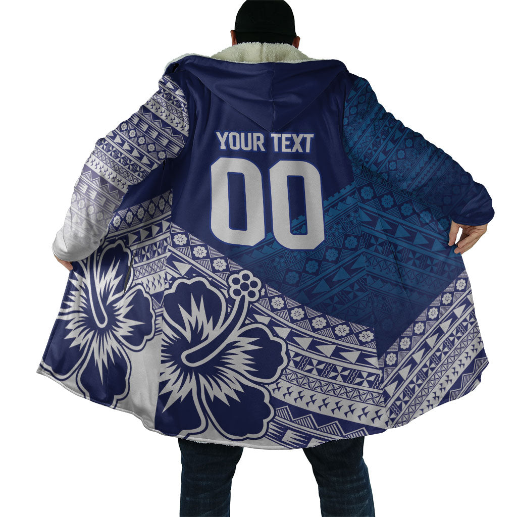 Custom Rugby Fiji Cloak Blue Traditional Masi Inspired