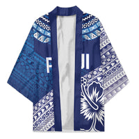 Custom Rugby Fiji Kimono Blue Traditional Masi Inspired