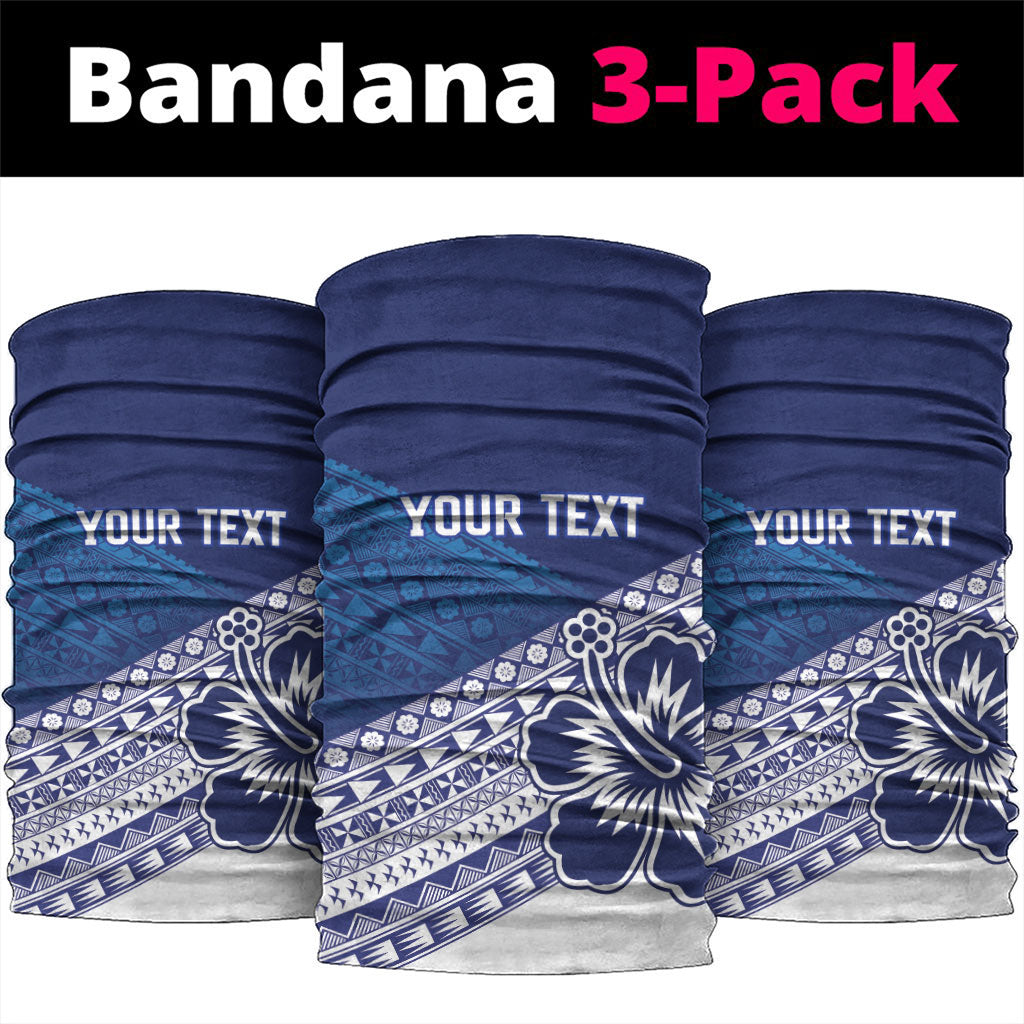 Custom Rugby Fiji Neck Gaiter Blue Traditional Masi Inspired LT9 package One Size: 25*50cm Blue - Polynesian Pride