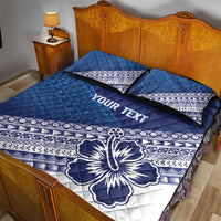 Custom Rugby Fiji Quilt Bed Set Blue Traditional Masi Inspired