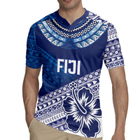 Custom Rugby Fiji Rugby Jersey Blue Traditional Masi Inspired