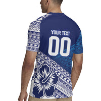 Custom Rugby Fiji Rugby Jersey Blue Traditional Masi Inspired
