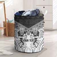 Custom Rugby New Zealand Black Fern Laundry Basket Niho Taniwha Inspired