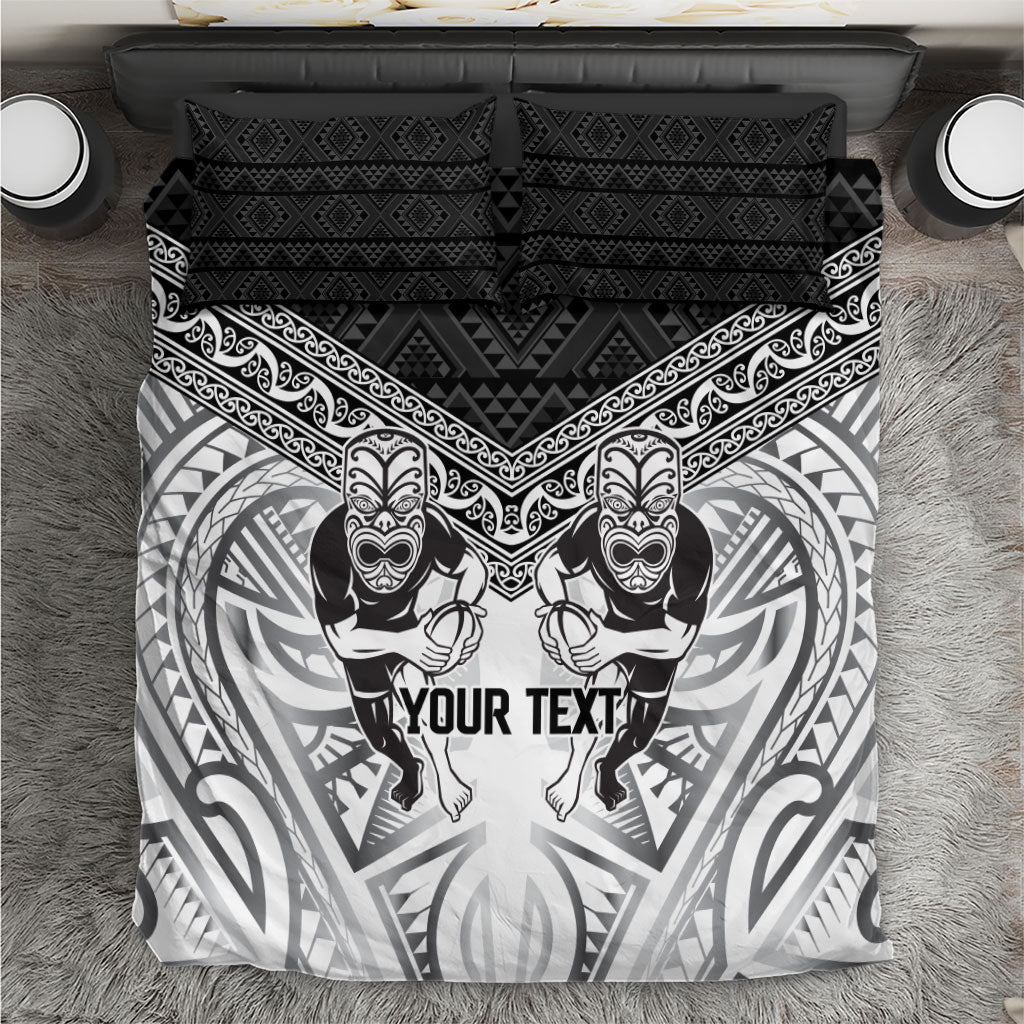 Custom Rugby New Zealand Black Fern Bedding Set Niho Taniwha Inspired