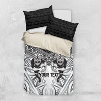 Custom Rugby New Zealand Black Fern Bedding Set Niho Taniwha Inspired