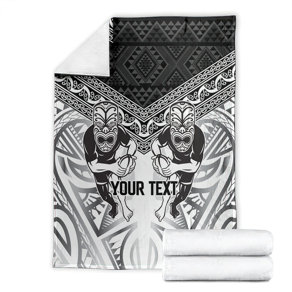 Custom Rugby New Zealand Black Fern Blanket Niho Taniwha Inspired
