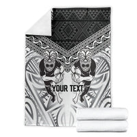 Custom Rugby New Zealand Black Fern Blanket Niho Taniwha Inspired