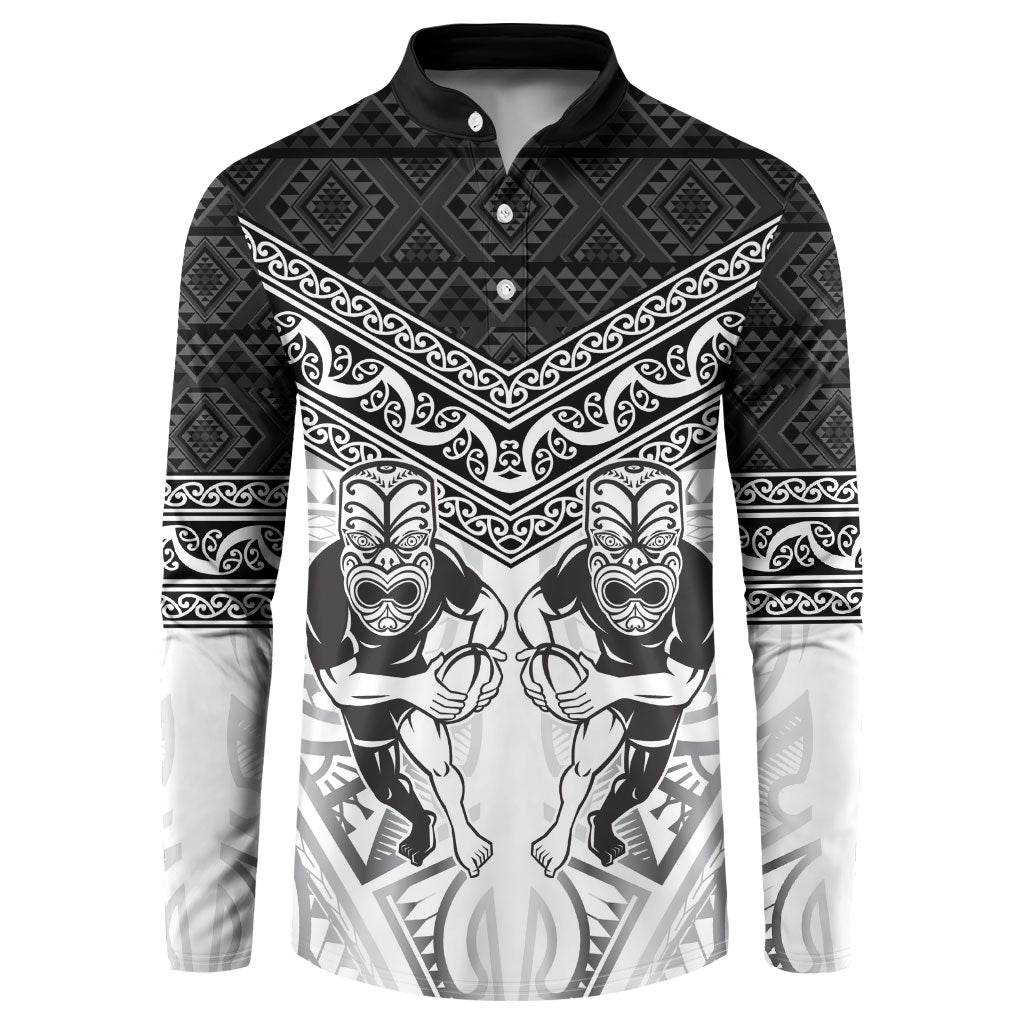 Custom Rugby New Zealand Black Fern Button Sweatshirt Niho Taniwha Inspired