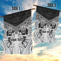 Custom Rugby New Zealand Black Fern Garden Flag Niho Taniwha Inspired