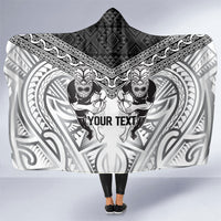 Custom Rugby New Zealand Black Fern Hooded Blanket Niho Taniwha Inspired