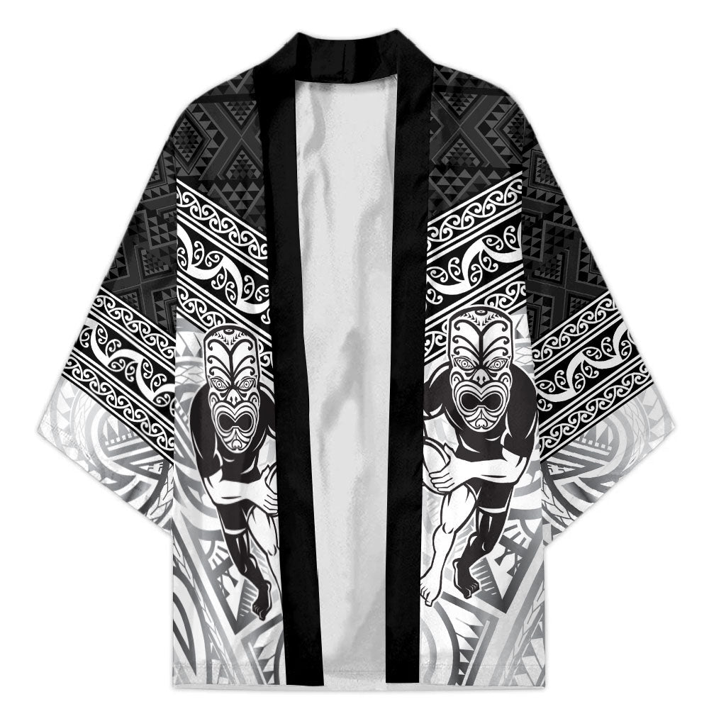Custom Rugby New Zealand Black Fern Kimono Niho Taniwha Inspired LT9 Unisex White - Polynesian Pride