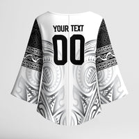 Custom Rugby New Zealand Black Fern Kimono Sleeve Blouse Niho Taniwha Inspired
