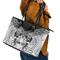 Custom Rugby New Zealand Black Fern Leather Tote Bag Niho Taniwha Inspired