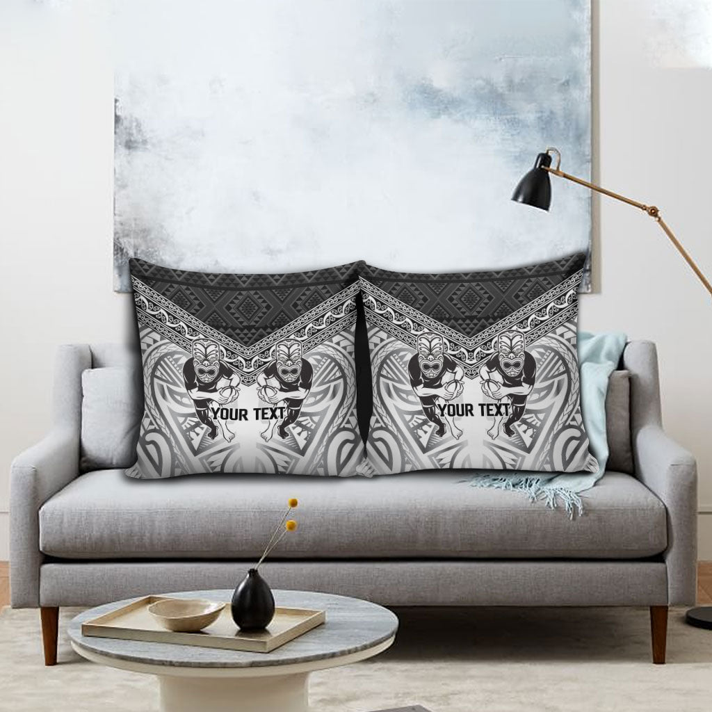 Custom Rugby New Zealand Black Fern Pillow Cover Niho Taniwha Inspired