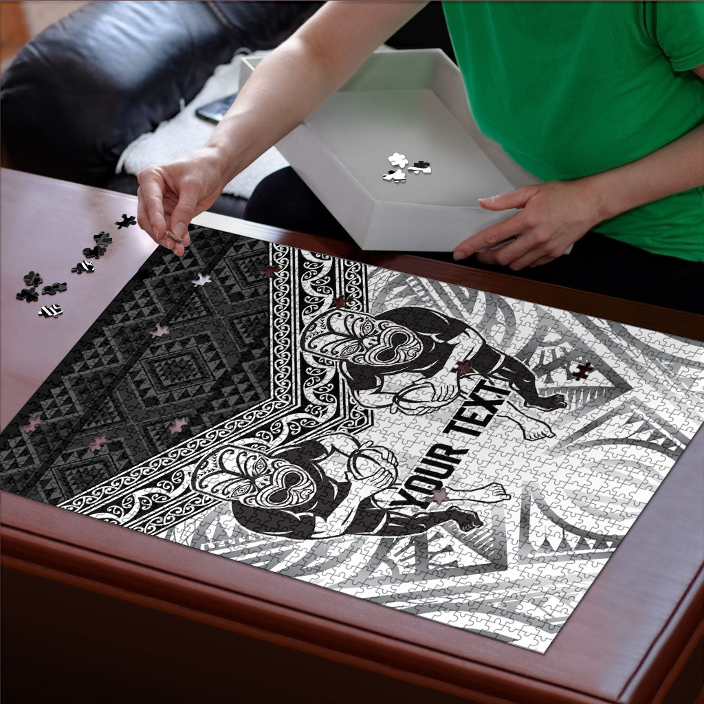 Custom Rugby New Zealand Black Fern Puzzle Niho Taniwha Inspired