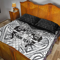 Custom Rugby New Zealand Black Fern Quilt Bed Set Niho Taniwha Inspired