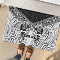 Custom Rugby New Zealand Black Fern Rubber Doormat Niho Taniwha Inspired