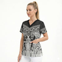 Custom Rugby New Zealand Black Fern Scrub Top Niho Taniwha Inspired