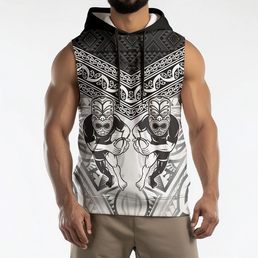 Custom Rugby New Zealand Black Fern Sleeveless Hoodie Niho Taniwha Inspired