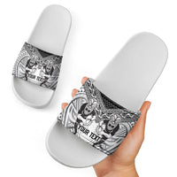 Custom Rugby New Zealand Black Fern Slide Sandals Niho Taniwha Inspired