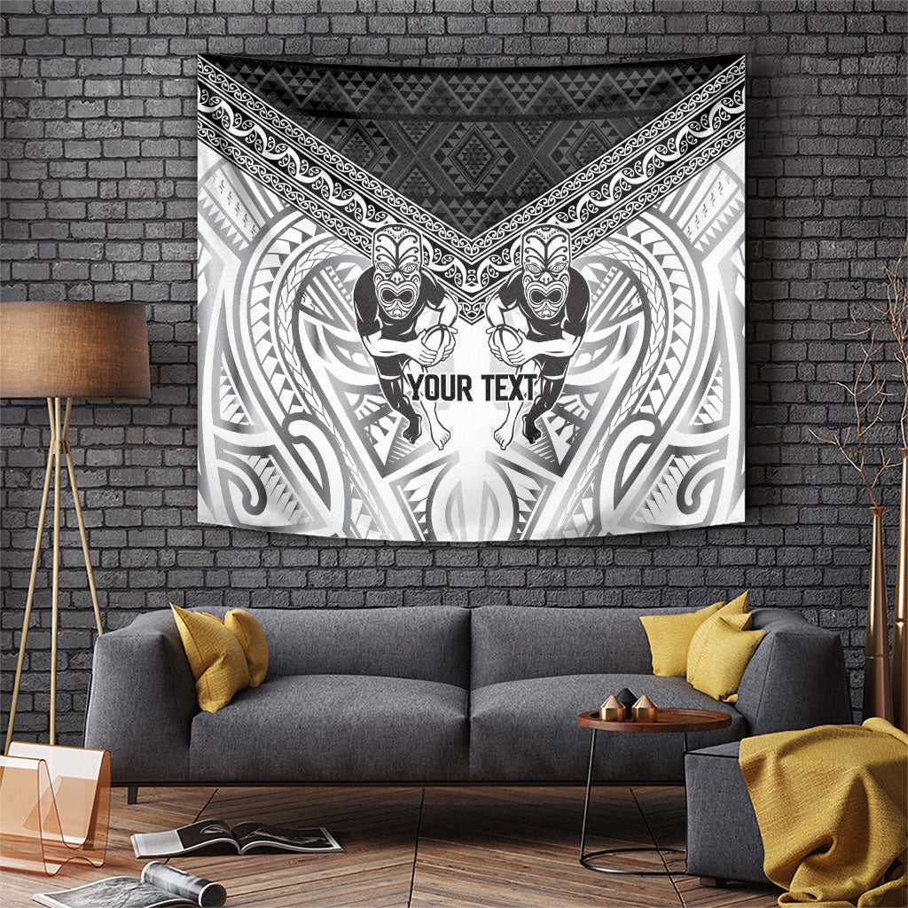 Custom Rugby New Zealand Black Fern Tapestry Niho Taniwha Inspired LT9 White - Polynesian Pride
