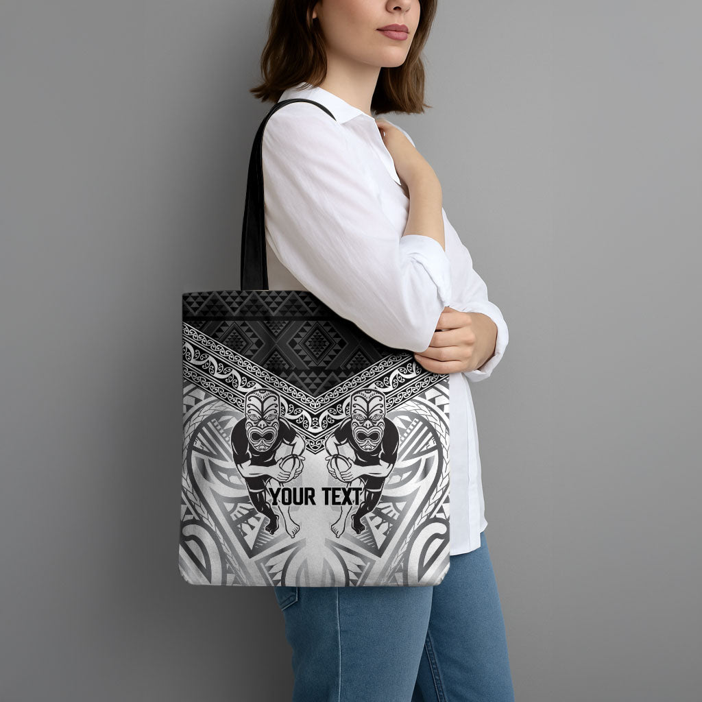 Custom Rugby New Zealand Black Fern Tote Bag Niho Taniwha Inspired