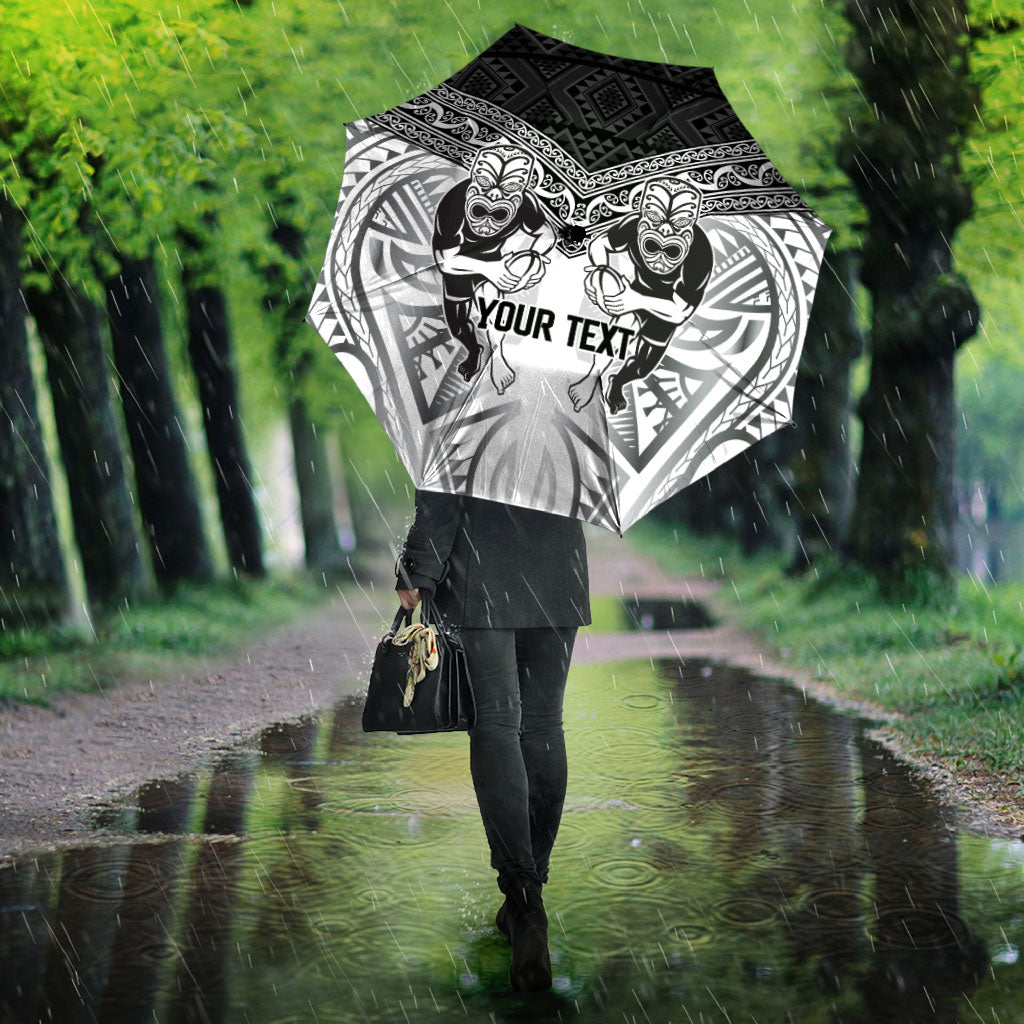 Custom Rugby New Zealand Black Fern Umbrella Niho Taniwha Inspired