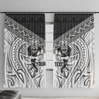 Custom Rugby New Zealand Black Fern Window Curtain Niho Taniwha Inspired