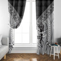 Custom Rugby New Zealand Black Fern Window Curtain Niho Taniwha Inspired