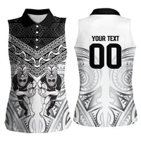 Custom Rugby New Zealand Black Fern Women Sleeveless Polo Shirt Niho Taniwha Inspired