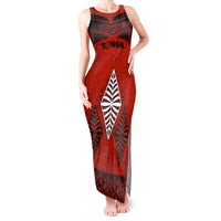 Tonga Rugby Tank Maxi Dress Proud Tongan Ngatu Kupesi World Cup 2023 No2 LT9 Women Black - Polynesian Pride