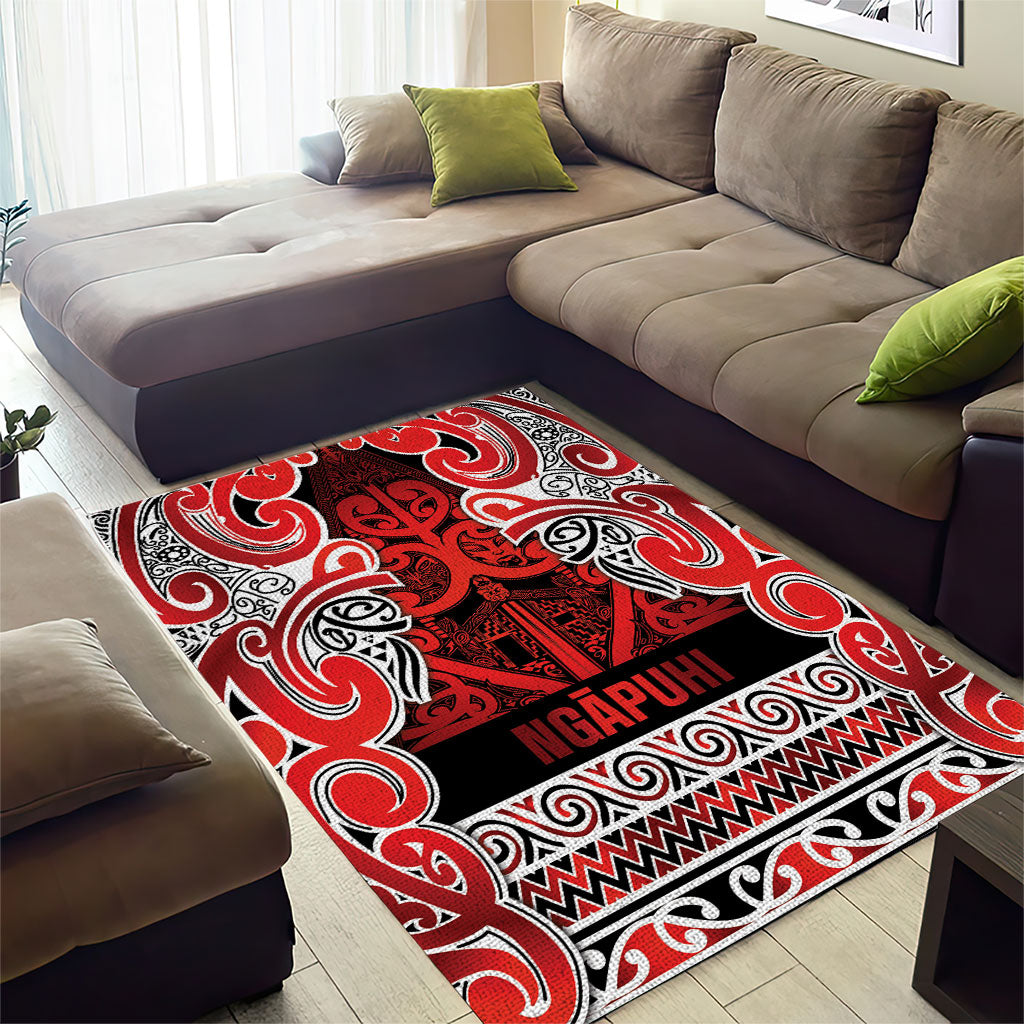 Aotearoa Iwi Ngapuhi Area Rug Maori Wharenui House Tribal Pattern LT9 - Polynesian Pride