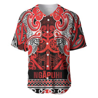 Aotearoa Iwi Ngapuhi Baseball Jersey Maori Wharenui House Tribal Pattern LT9 Red - Polynesian Pride