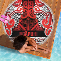 Aotearoa Iwi Ngapuhi Beach Blanket Maori Wharenui House Tribal Pattern LT9 - Polynesian Pride