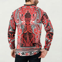 Aotearoa Iwi Ngapuhi Button Sweatshirt Maori Wharenui House Tribal Pattern LT9 - Polynesian Pride