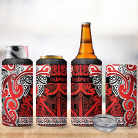 Aotearoa Iwi Ngapuhi 4 in 1 Can Cooler Tumbler Maori Wharenui House Tribal Pattern LT9 - Polynesian Pride