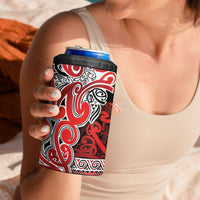 Aotearoa Iwi Ngapuhi 4 in 1 Can Cooler Tumbler Maori Wharenui House Tribal Pattern LT9 - Polynesian Pride