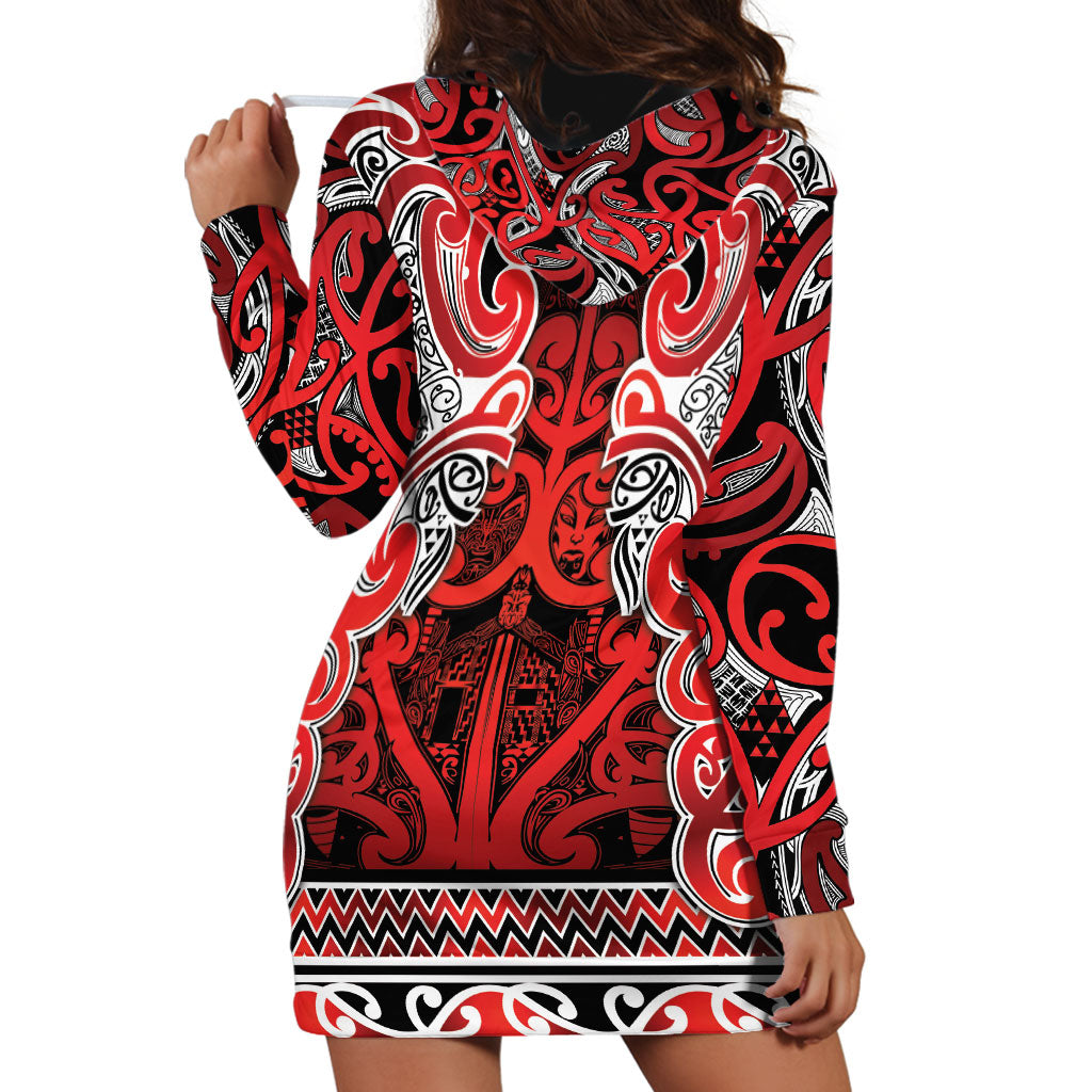 Aotearoa Iwi Ngapuhi Hoodie Dress Maori Wharenui House Tribal Pattern LT9 - Polynesian Pride
