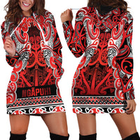 Aotearoa Iwi Ngapuhi Hoodie Dress Maori Wharenui House Tribal Pattern LT9 - Polynesian Pride