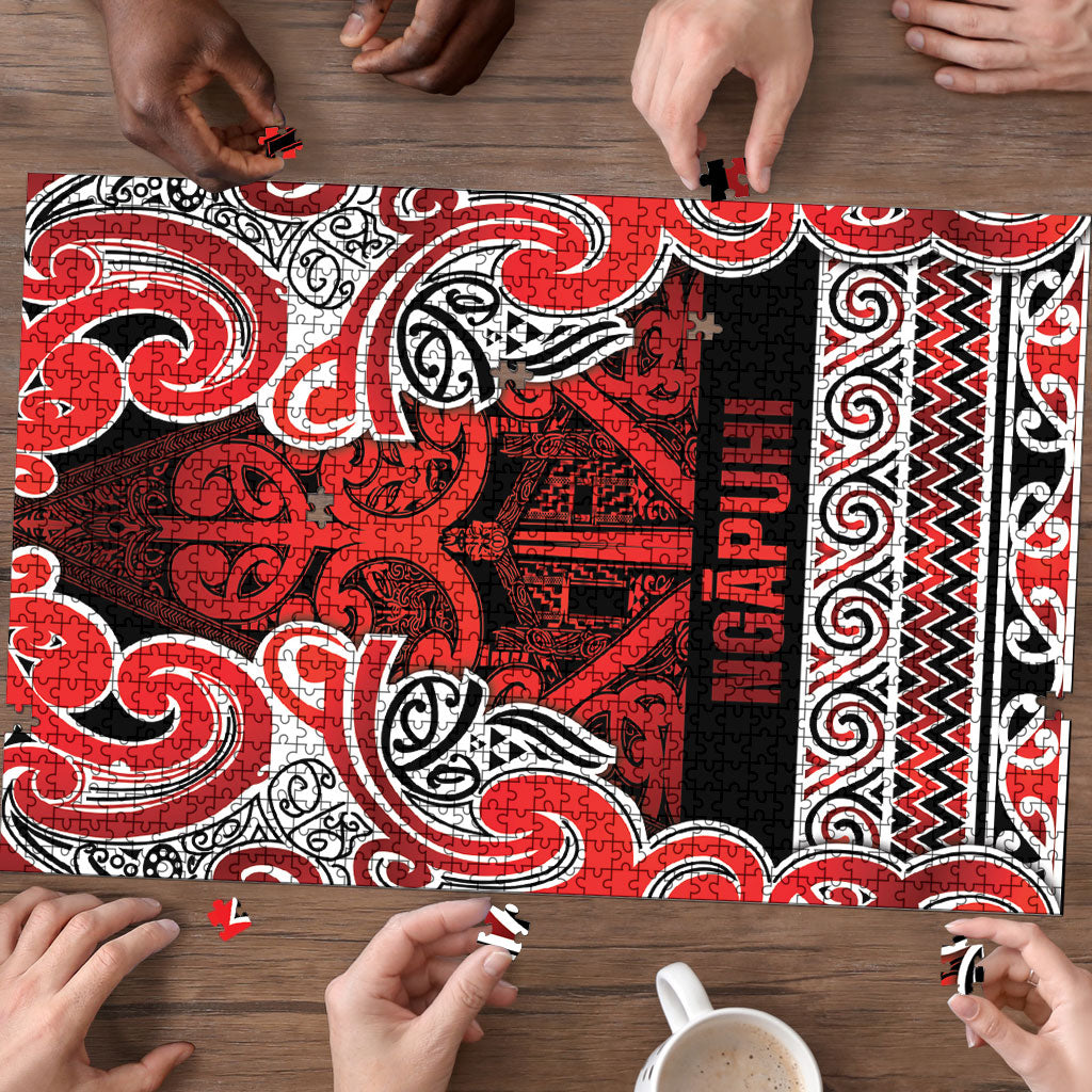 Aotearoa Iwi Ngapuhi Puzzle Maori Wharenui House Tribal Pattern LT9 - Polynesian Pride