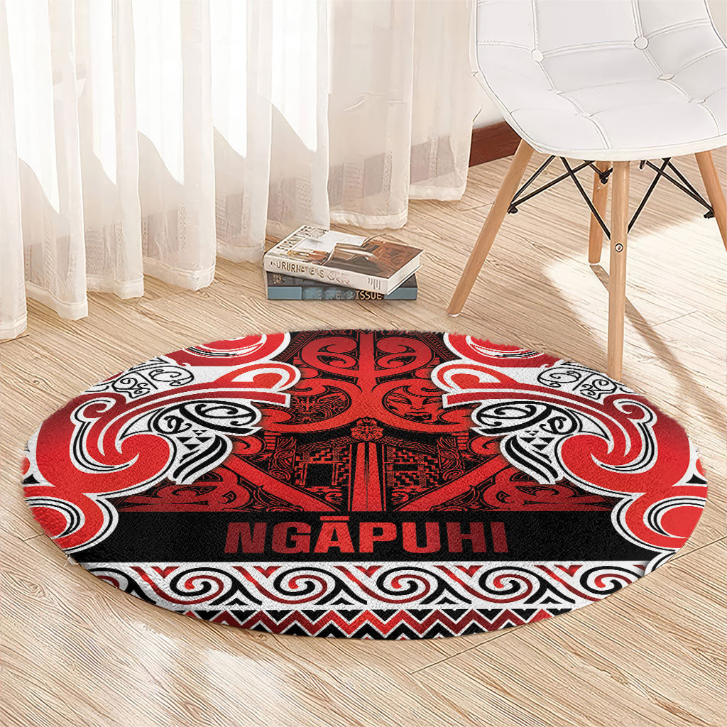 Aotearoa Iwi Ngapuhi Round Carpet Maori Wharenui House Tribal Pattern LT9 - Polynesian Pride