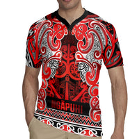 Aotearoa Iwi Ngapuhi Rugby Jersey Maori Wharenui House Tribal Pattern LT9 - Polynesian Pride