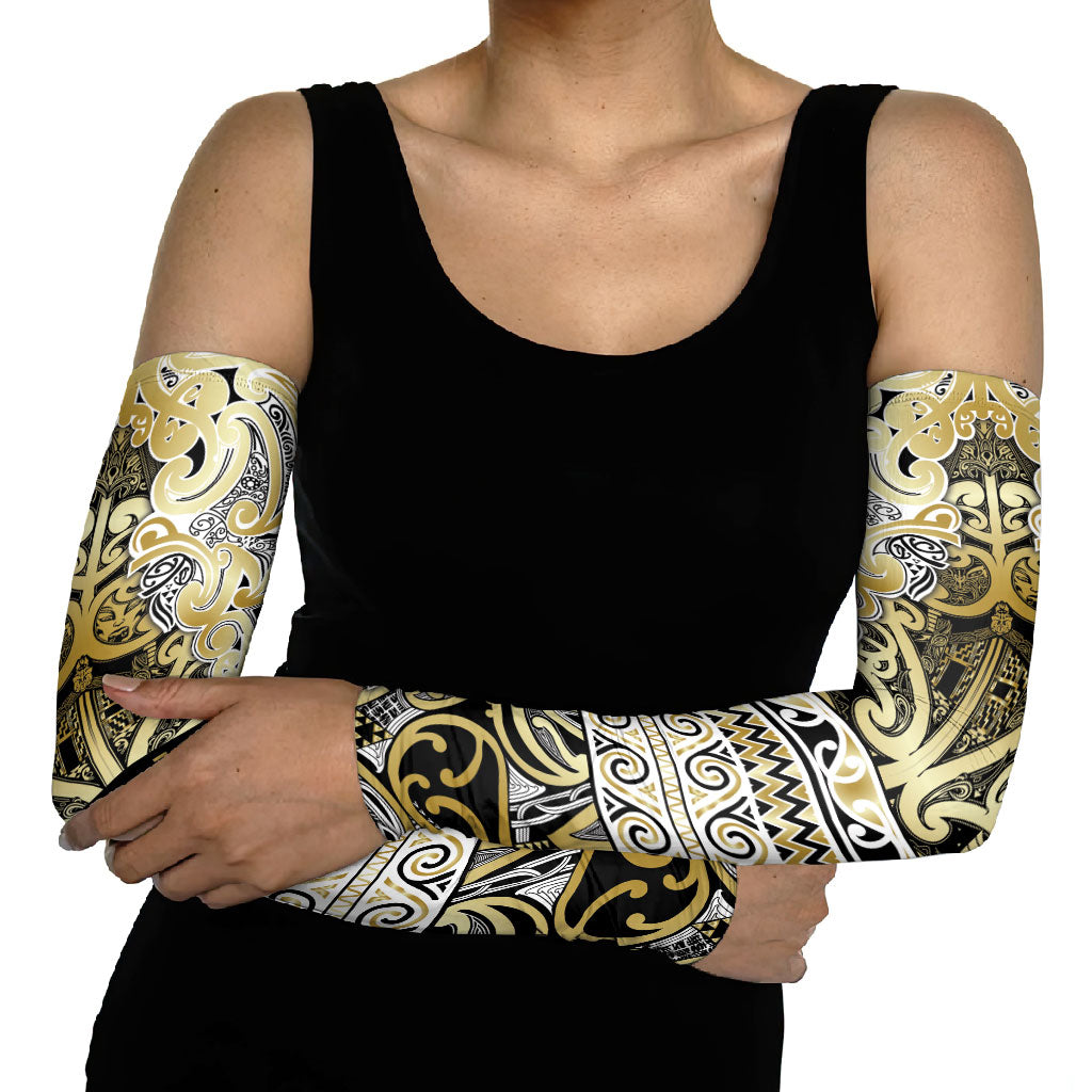 Aotearoa Iwi Ngati Whatua Arm Sleeves Maori Wharenui House Tribal Pattern LT9 - Polynesian Pride